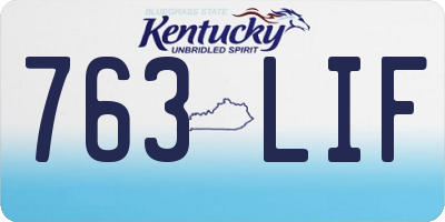 KY license plate 763LIF