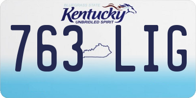 KY license plate 763LIG