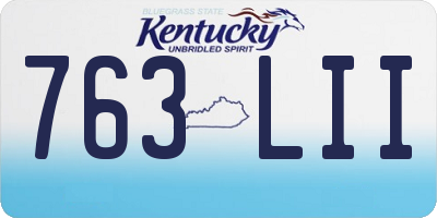 KY license plate 763LII