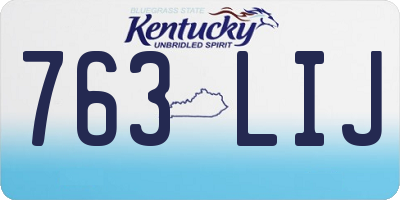 KY license plate 763LIJ