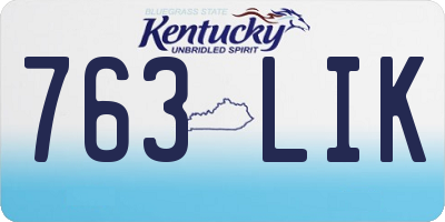 KY license plate 763LIK