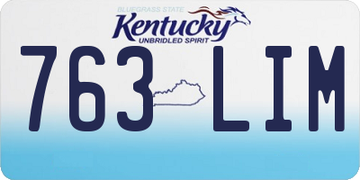 KY license plate 763LIM