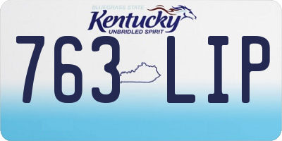 KY license plate 763LIP