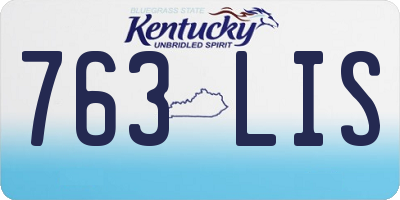KY license plate 763LIS