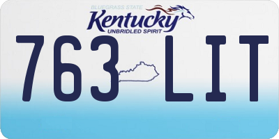 KY license plate 763LIT