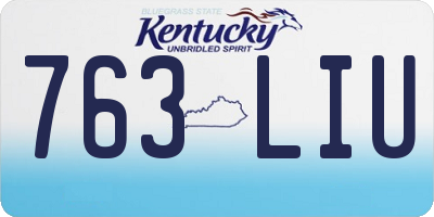 KY license plate 763LIU