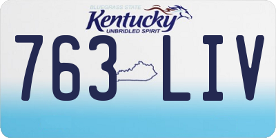KY license plate 763LIV