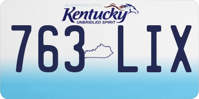 KY license plate 763LIX
