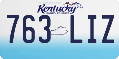 KY license plate 763LIZ