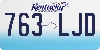 KY license plate 763LJD