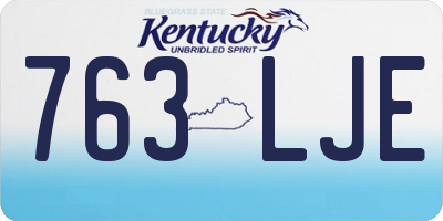 KY license plate 763LJE