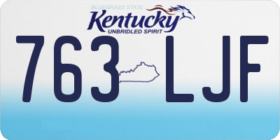KY license plate 763LJF
