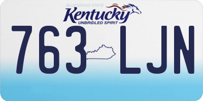 KY license plate 763LJN