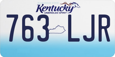 KY license plate 763LJR