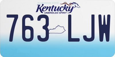 KY license plate 763LJW