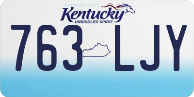 KY license plate 763LJY