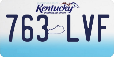 KY license plate 763LVF