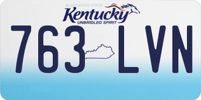 KY license plate 763LVN