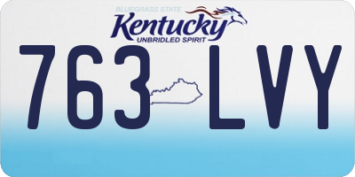 KY license plate 763LVY