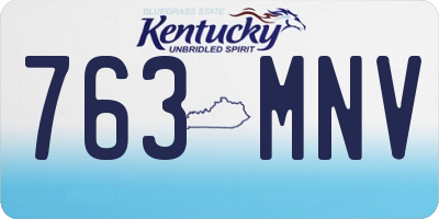 KY license plate 763MNV