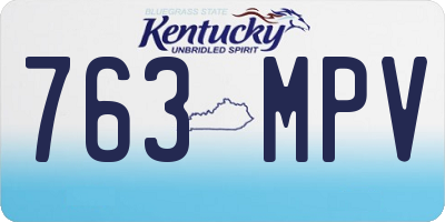 KY license plate 763MPV