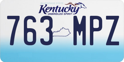 KY license plate 763MPZ