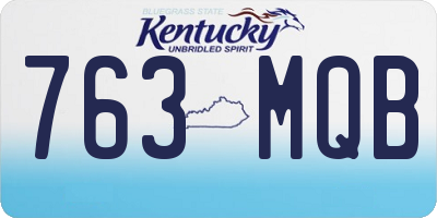KY license plate 763MQB