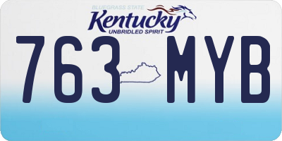 KY license plate 763MYB