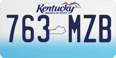 KY license plate 763MZB