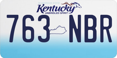 KY license plate 763NBR