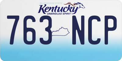 KY license plate 763NCP