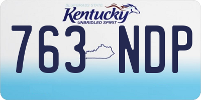 KY license plate 763NDP