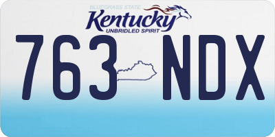 KY license plate 763NDX