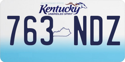 KY license plate 763NDZ
