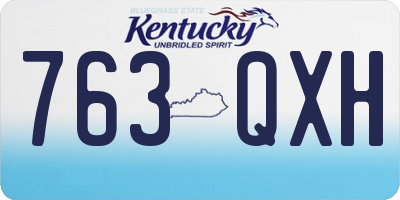 KY license plate 763QXH
