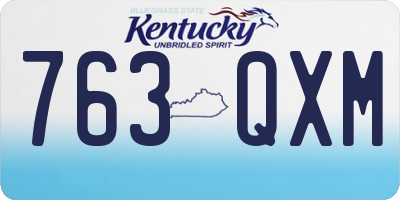 KY license plate 763QXM