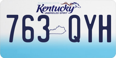 KY license plate 763QYH