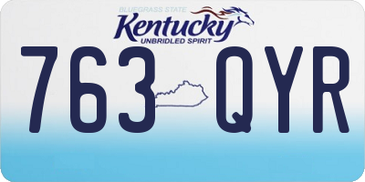 KY license plate 763QYR