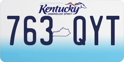 KY license plate 763QYT