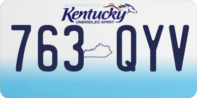 KY license plate 763QYV