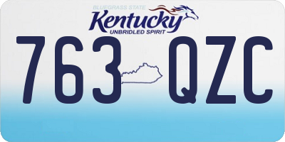 KY license plate 763QZC