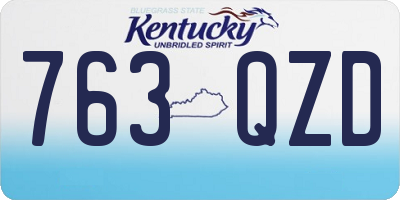 KY license plate 763QZD