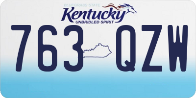 KY license plate 763QZW