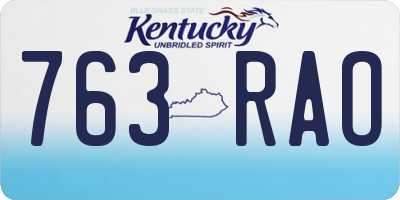 KY license plate 763RAO