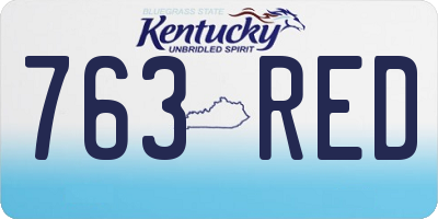 KY license plate 763RED