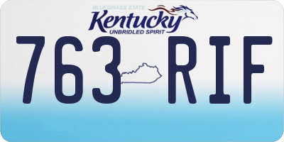 KY license plate 763RIF