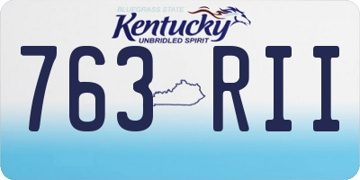 KY license plate 763RII