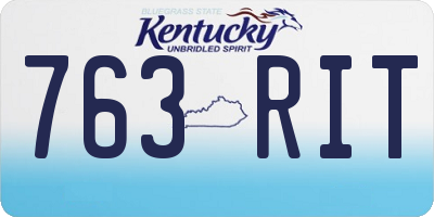 KY license plate 763RIT