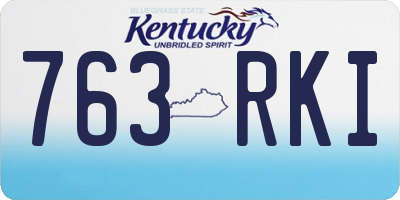KY license plate 763RKI