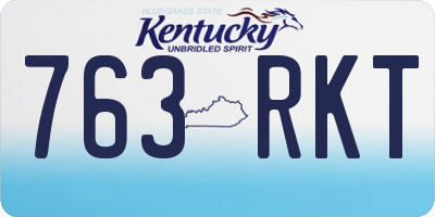 KY license plate 763RKT